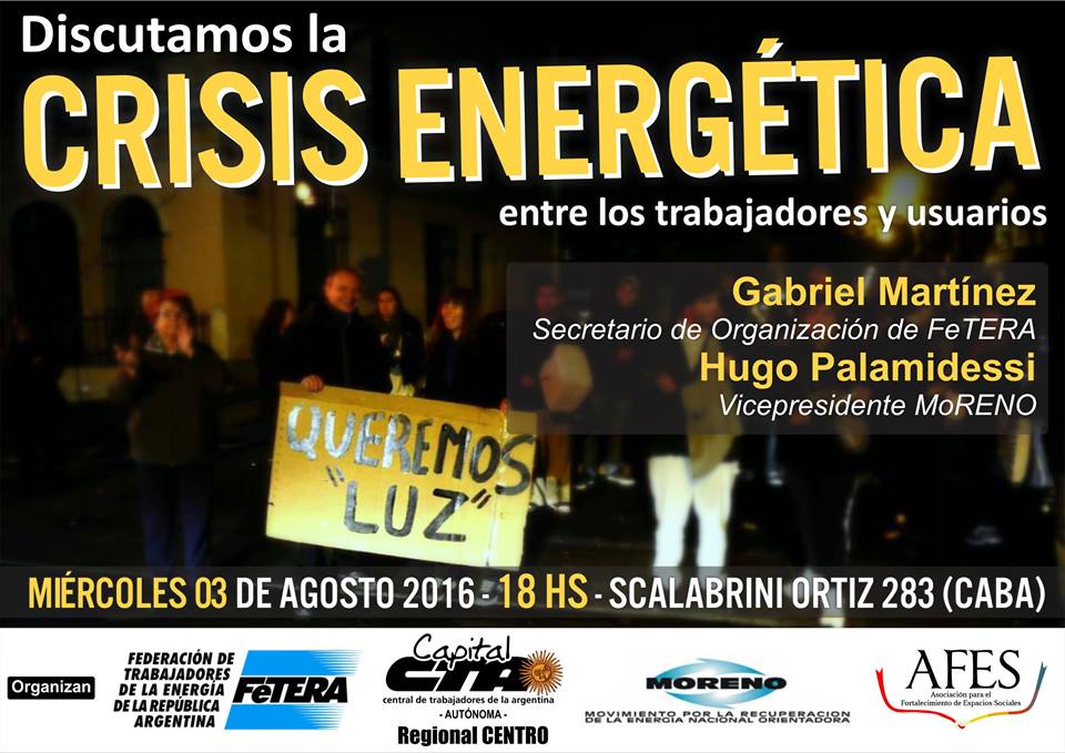 Crisis energética, vecinos y tarifazos: Jornada de discusión en Buenos Aires