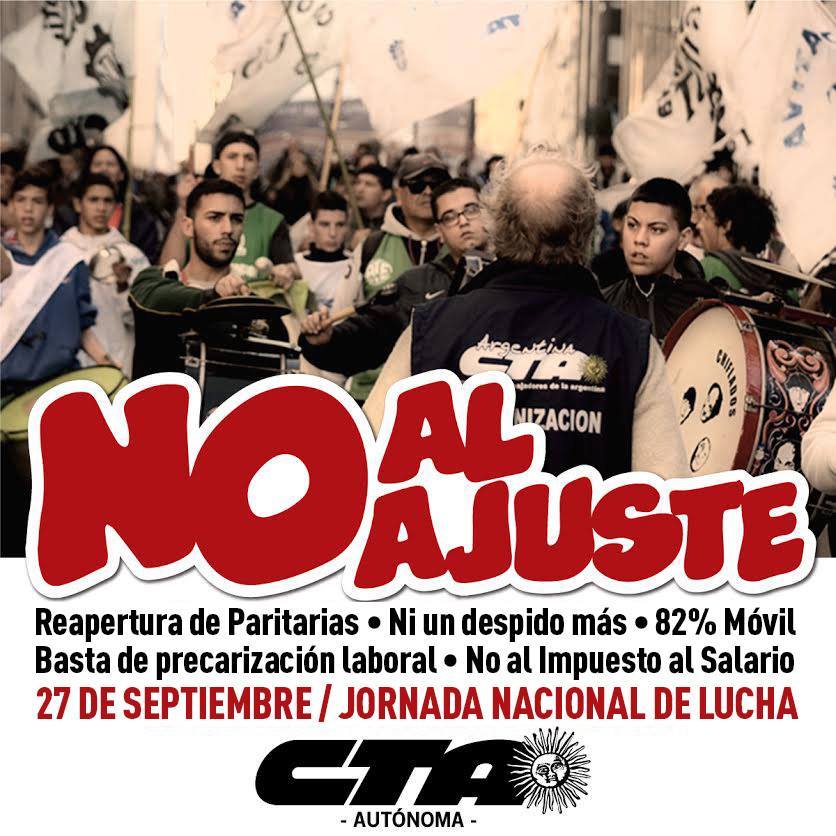 Jornada Nacional de Lucha de la CTA-A con Paros y Movilizaciones