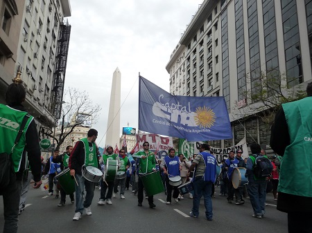 La CTA Capital marchó a la Jefatura de Gobierno de la Ciudad tras diez días de acampe