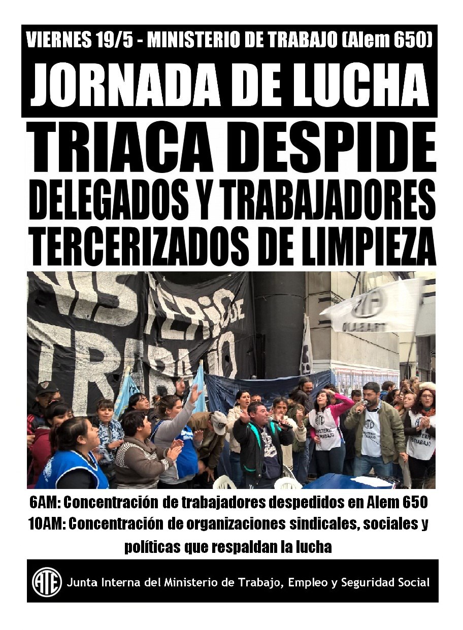 Jornada de lucha contra despidos persecutorios en el Ministerio de Trabajo