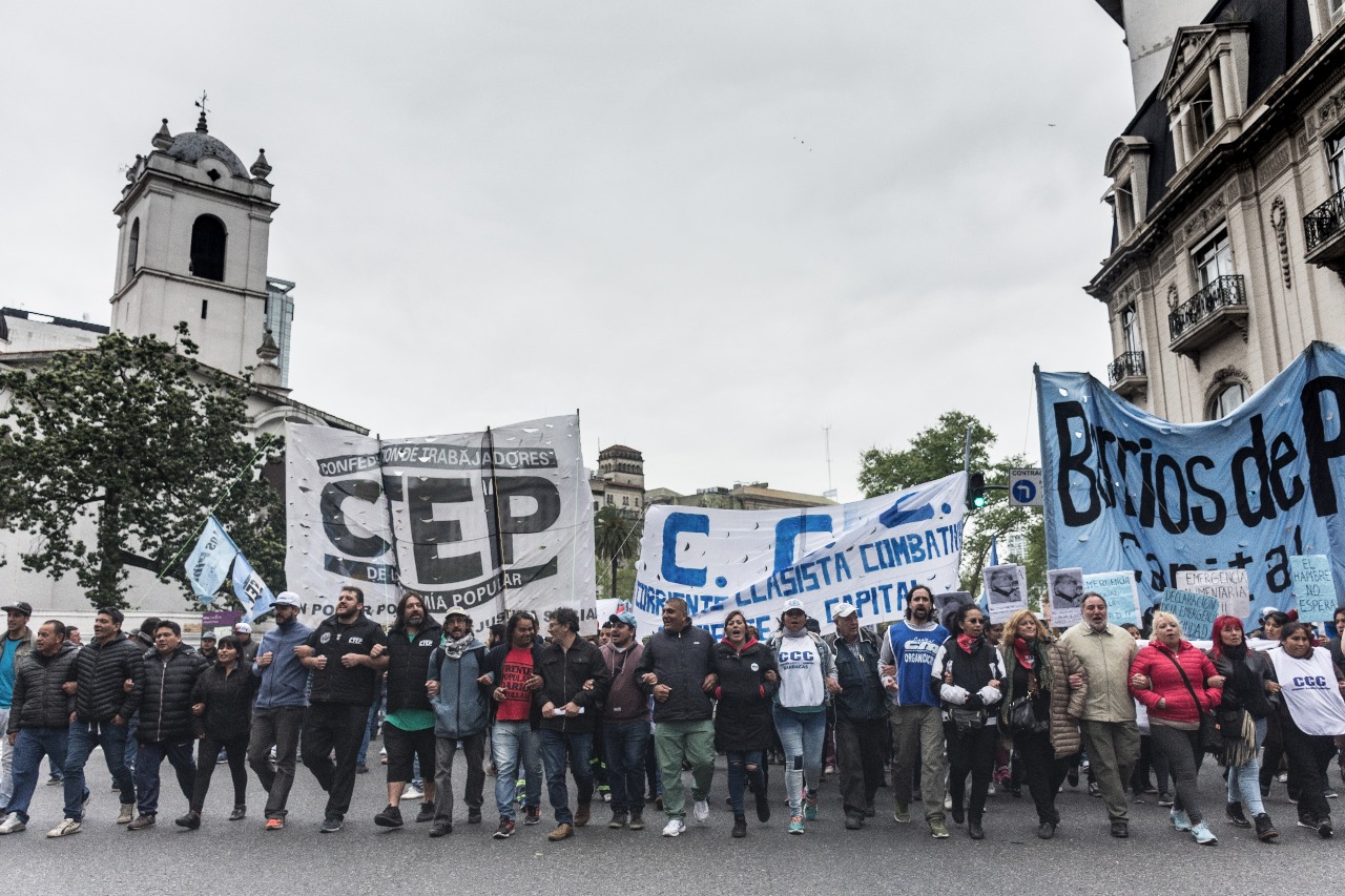 La CTAA Capital movilizó junto a otras organizaciones en reclamo de la Ley de Emergencia Social en la Ciudad