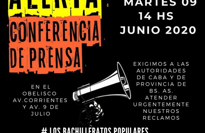 El Frente de Bachilleratos Populares dará una conferencia de prensa