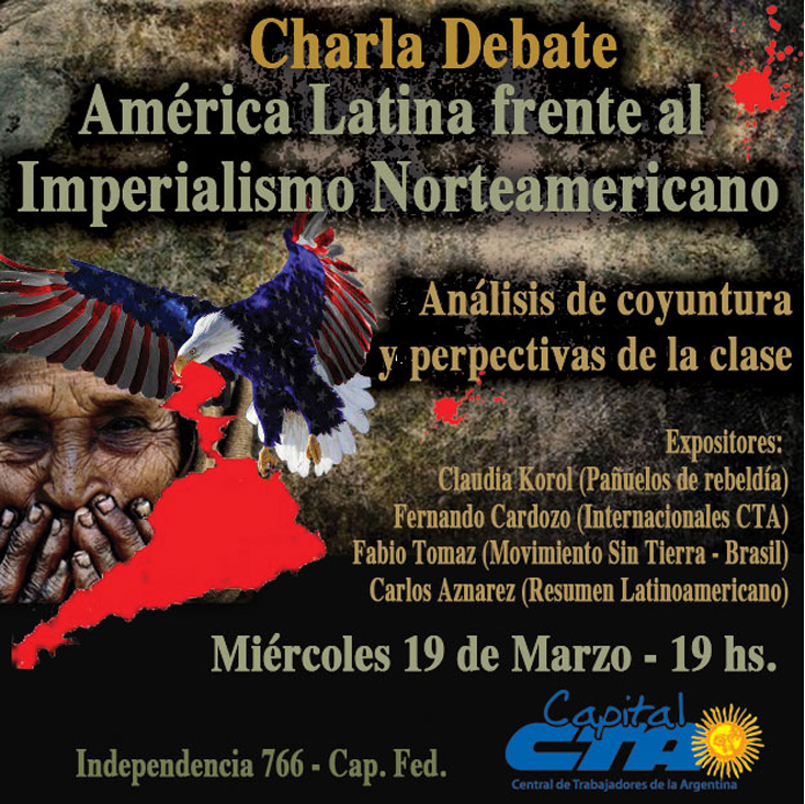 Charla Debate América Latina frente al Imperialismo Norteamericano