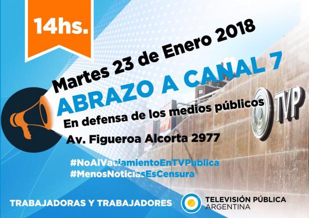 Rechazo a los despidos, apoyo a las luchas y abrazo a Canal 7