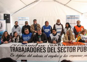 El Frente de Gremios Estatales y de las Empresas Públicas llevó adelante una jornada contra el ajuste en Plaza de Mayo