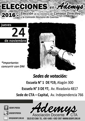 24 Noviembre: Elecciones en Ademys