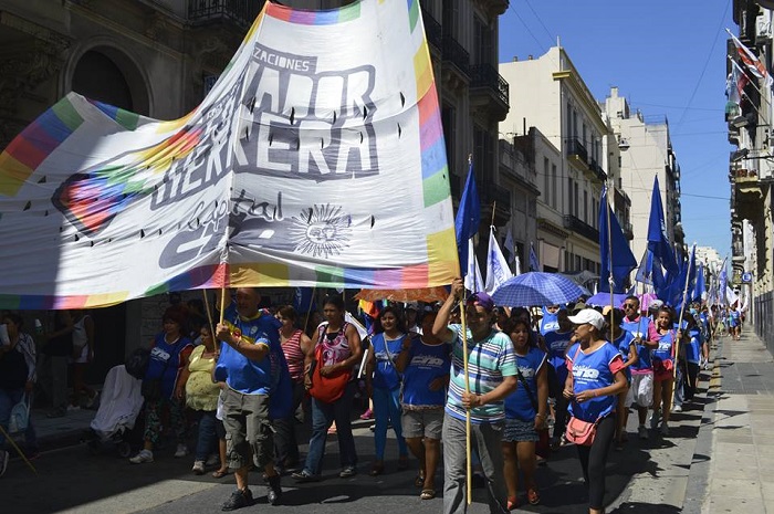 El Frente de Organizaciones Salvador Herrera de la CTA Capital marchó al Ministerio de Desarrollo Social de Nación