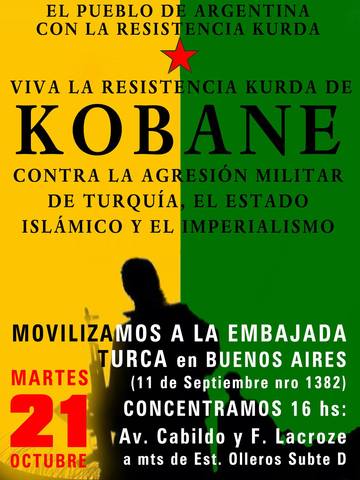 Viva la resistencia Kurda de Kobane, contra la agresión militar de Turquía, el Estado Islámico y el imperialismo